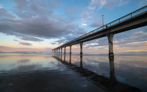 New Brighton Pier at sunset, Christchurch, New Zealand