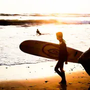 Whangamata Beach golden sand and surf