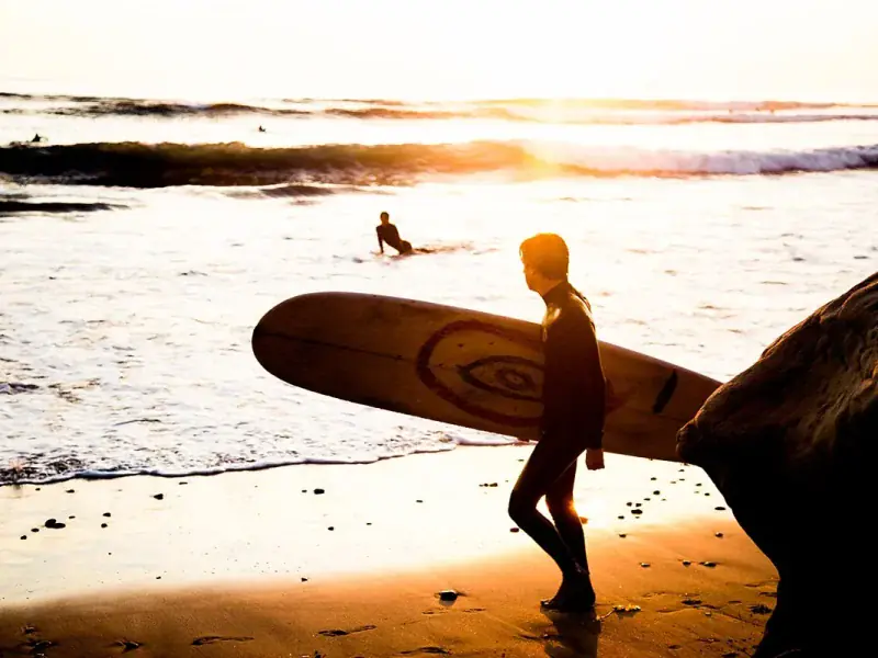 Whangamata Beach golden sand and surf