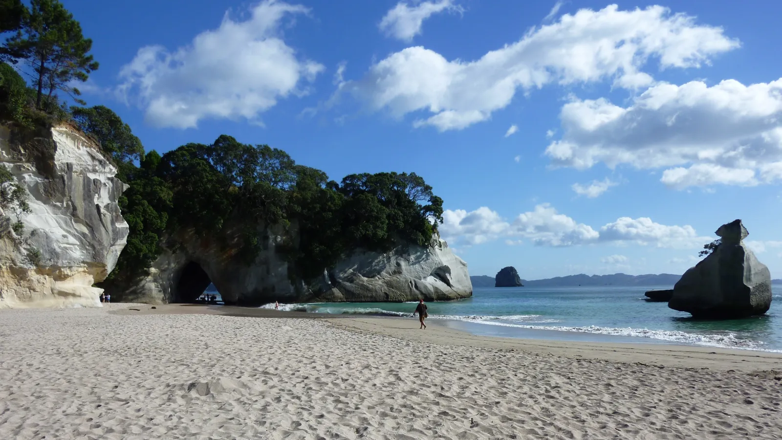 Cathedral Cove arch and beach at Hahei on the Coromandel east coast
