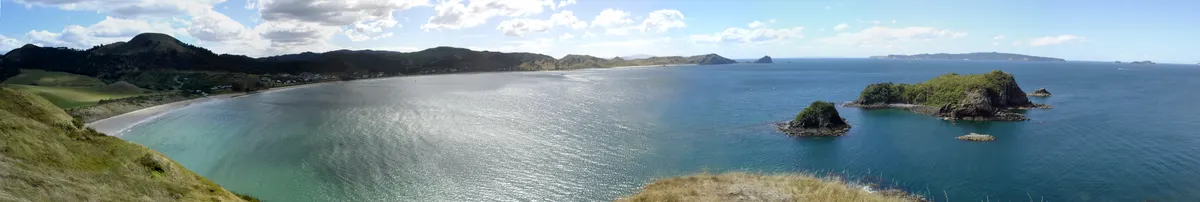 Panorama across the Coromandel Peninsula, New Zealand