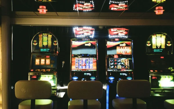 Gaming machines in a club pokies lounge